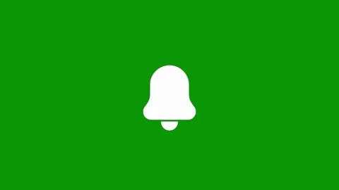 White bell notification reminder alert icon on chroma key green screen Vídeo Stock 346824238