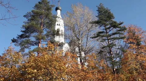 White bell tower Stock Footage 56529951