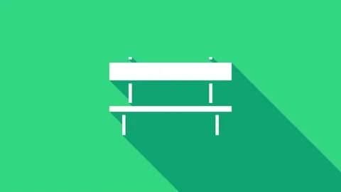 White Bench icon isolated on green background. 4K Video motion graphic animation Vídeos de archivo 147151554