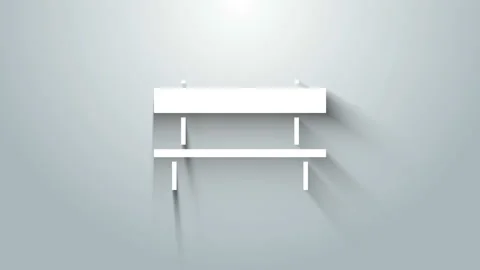 White Bench icon isolated on grey background. 4K Video motion graphic animation Vídeos de archivo 145863715
