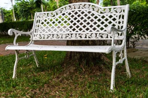 A white bench 스톡 사진