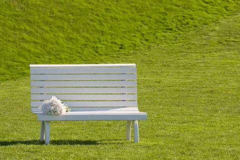 White bench 写真素材