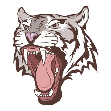 White Bengal Tiger Stock Illustration