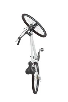 White bicycle standing on kickstand Stock Illustration