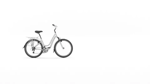 White bike, alpha channel transparency Stock Footage