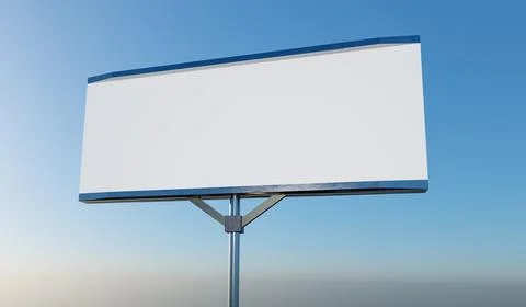 White billboard on the sky background Illustrazione stock