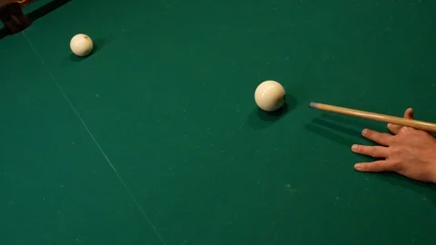 White billiard ball rolling into a pocket Stock Footage 114289075