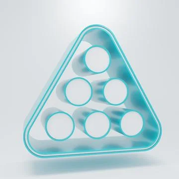 White Billiard balls in a rack triangle icon isolated on grey background. M.. Stock Illustration
