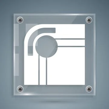 White Billiard table icon isolated on grey background. Pool table. Square glass イラスト素材