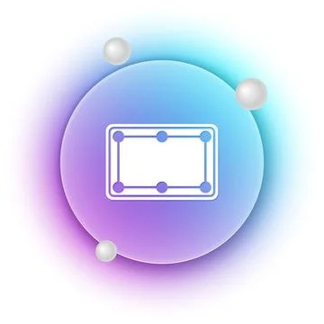 White Billiard table icon isolated on white background. Pool table. Blue an.. Illustrazione stock