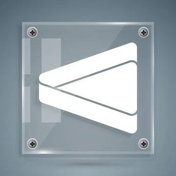 White Billiard triangle icon isolated on grey background. Square glass panels Stock Illustration