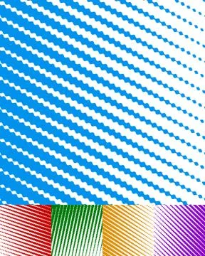 White billowy parallel stripes, lines background set Stock Illustration