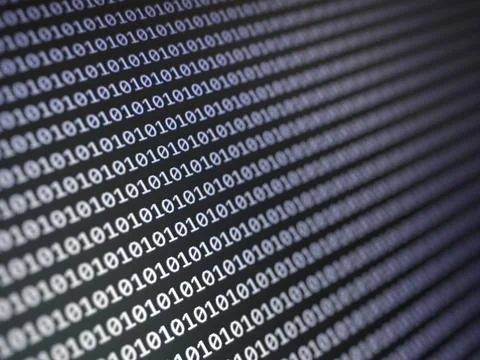 White binary code background. Programming and computing concept. Stock Photos