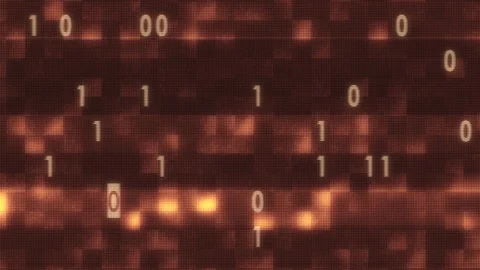 White binary code fast random typing on old led lcd display animation background Stock Footage 95065223