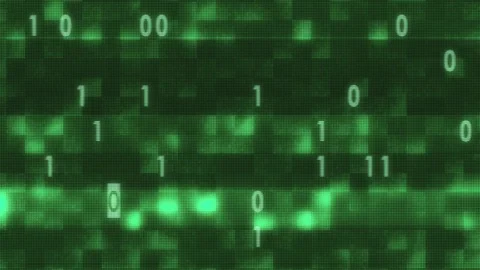 White binary code fast random typing on old led lcd display animation background Stock Footage 95065440