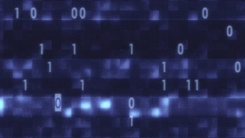 White binary code fast random typing on old led lcd display animation background Stock Footage 95065668