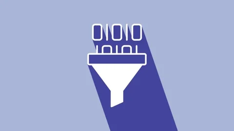 White Binary code icon isolated on purple background. 4K Video motion graphic Video stock 225897199