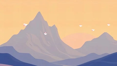 White Bird Flying In Between Mountains: White Bird with Mountain Landscape View Stock Footage 306505106