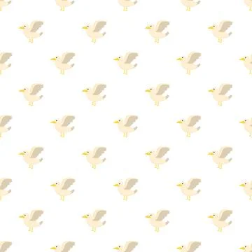 White birds seamless pattern on simple background Stock Illustration
