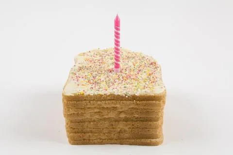 White birthday bread Stock Photos