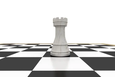 White bishop on chess board Stock Illustration
