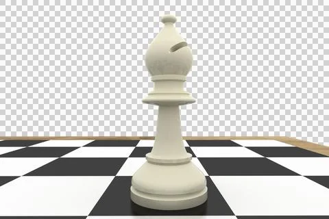 White bishop on chess board Stock Illustration