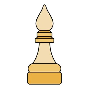 White bishop chess piece representing strategy game Stock Illustration