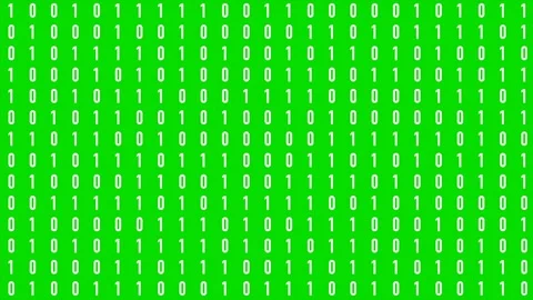 White bit and byte, binary code, background chromakey, green screen. Stock Footage 333626916
