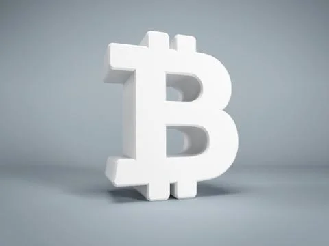 White bitcoin symbol Stock Illustration