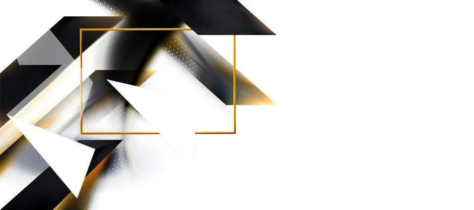 White, black abstract background, hex texture. Combination technology shapes. Stock Illustration