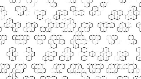White black and white background with cubes Stock Footage 243911795