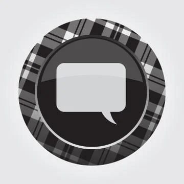 White, black button tartan, speech bubble icon Stock Illustration