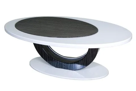 White with black coffee table isolated on white Stock Photos