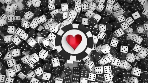 White Black Dices Falling with hearth sign Stock Footage 231325868