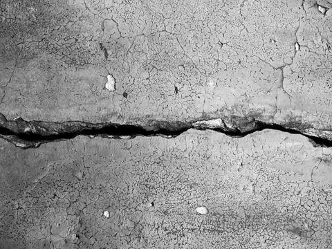 White black grey concrete wall, floor with cracks, texture background Stock-Fotos