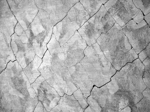 White black grey texture background, cracks on the wall, floor Stock Photos