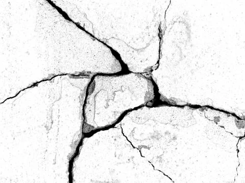 White black grey texture background, cracks on the wall Stock Photos