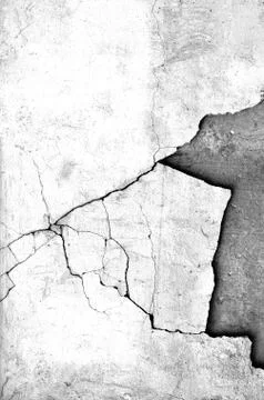 White black grey texture background, cracks on the wall, floor Stock Photos