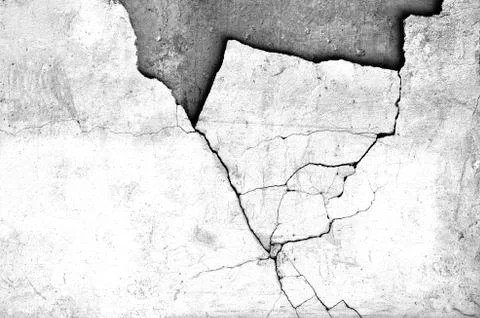 White black grey texture background, cracks on the wall, floor Stock Photos