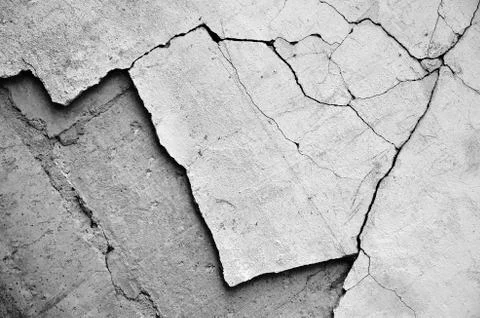 White black grey texture background, cracks on the wall, floor Stock Photos