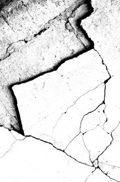 White black grey texture background, cracks on the wall, floor Stock Photos