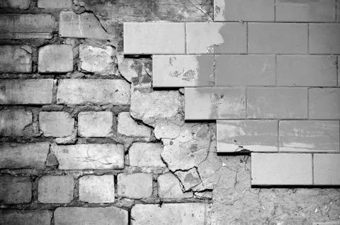 White black grey texture background, cracks on the wall, floor Stock Photos