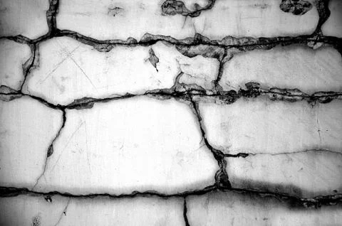 White black grey texture background, cracks on the wall, floor Stock Photos