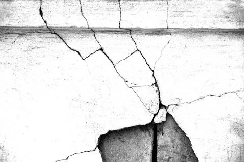 White black grey texture background, cracks on the wall, floor Stock Photos