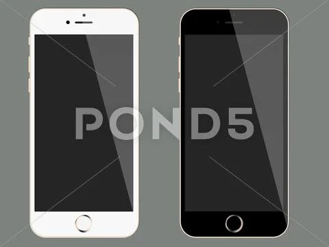 White &amp; Black Iphone Photoshop Mockups Plantilla PSD