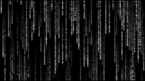 White on Black Matrix Loop 動画素材 76997989