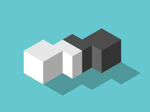 White, black, mediator cubes Illustrazione stock