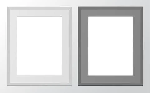 White, black plastic frame for text or picture Stock Illustration