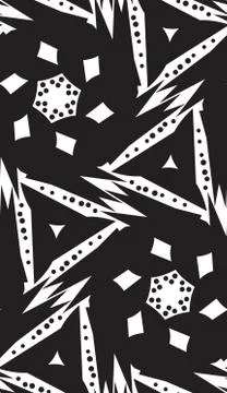 White on black seamless pattern Stock Illustration