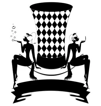 White-black top-hat Illustrazione stock